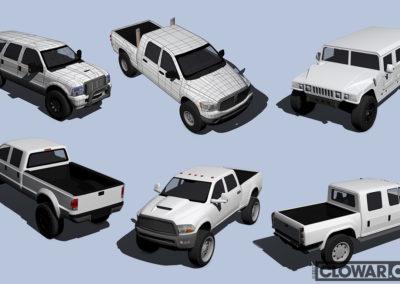 Low poly Diesel trucks built for a mobile game.